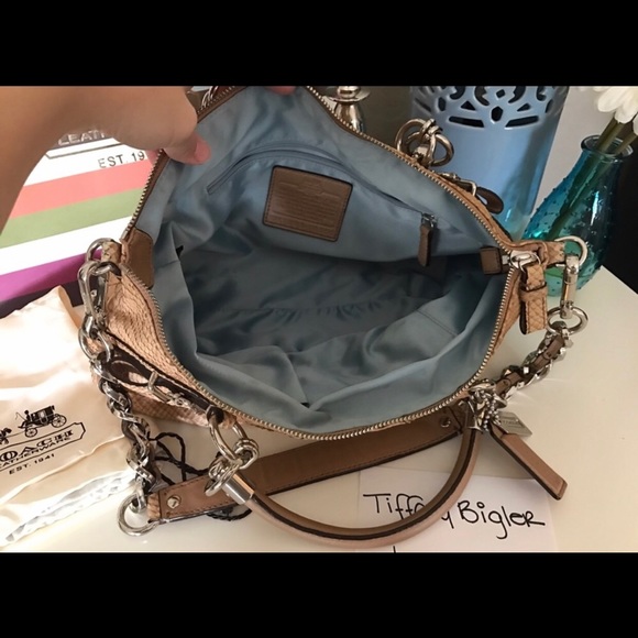 Rare Coach Madison Sophia Embossed Python Handbag - Picture 3 of 5